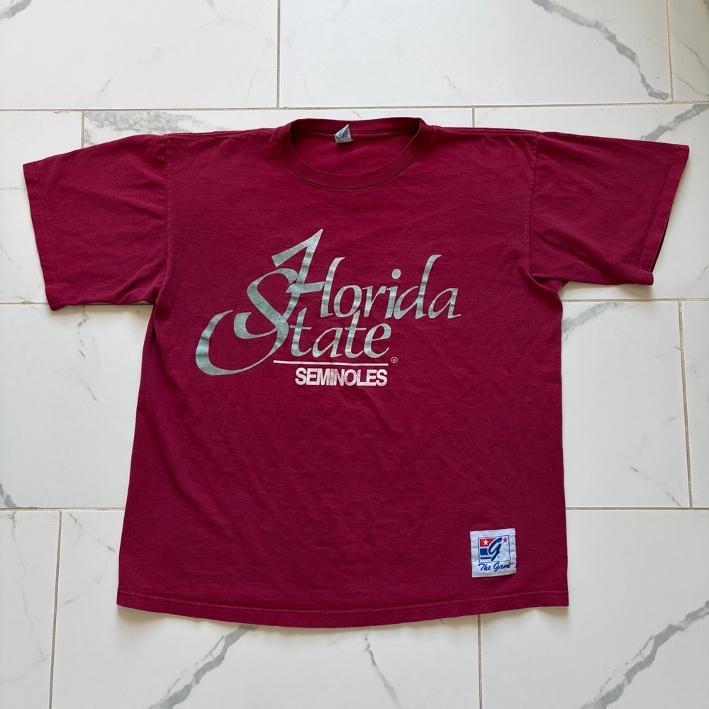 Vintage 1990s 90s Florida State University Seminoles T Shirt Tee Size XL Red